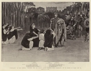 Coriolanus am Lyceum, Volumnia und die römischen Damen bitten Coriolanus, nicht auf Rom zu marschieren, Akt III